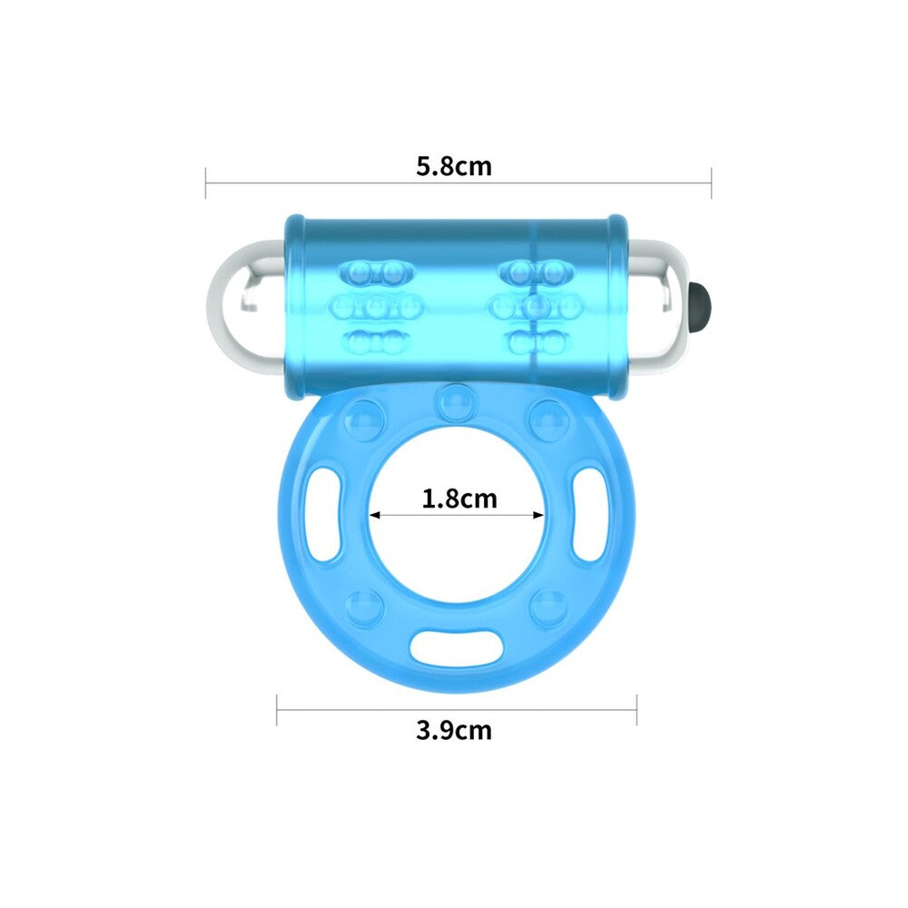 Lovetoy glow-in-the-dark cock ring for enhanced pleasure, luminous finish and vibrating love ring feature.