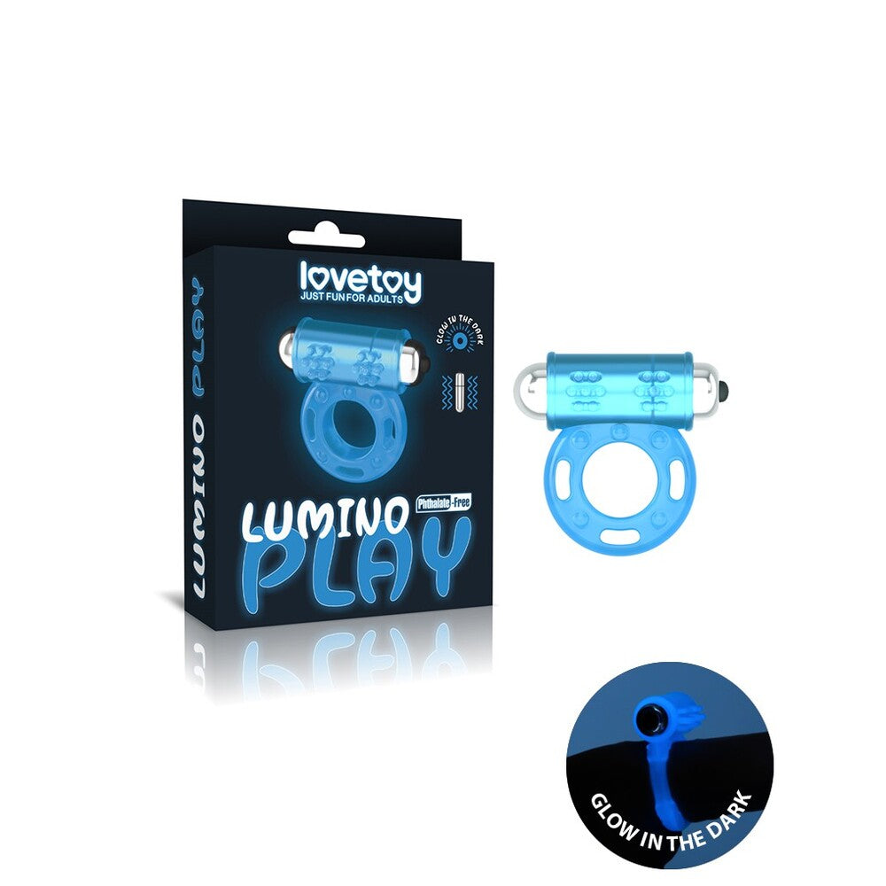 Lovetoy lumino play cock ring that glows in the dark, a fun love ring vibrator.