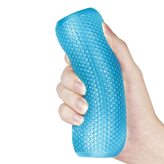 Blue training master masturbator from Various Toy Brands, ribbed texture, for male pleasure.