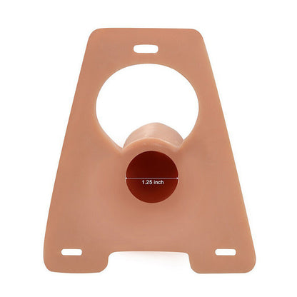 Lovetoy unisex hollow strap on, flesh-toned silicone with adjustable straps for comfortable wear.