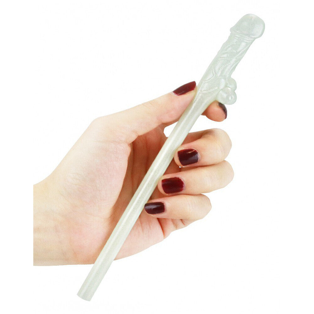 Glow in the dark willy straws, pack of nine novelty drinking straws for hen and stag dos.