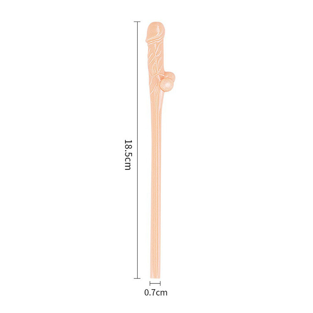 A pack of nine willy straws in a flesh pink colour, novelty fun for hen nights.