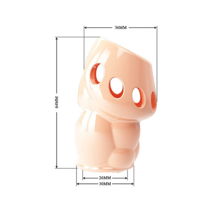 Flesh pink Pretty Love 'Oscar' penis sleeve, enhancing pleasure and extending performance, ribbed for her delight.