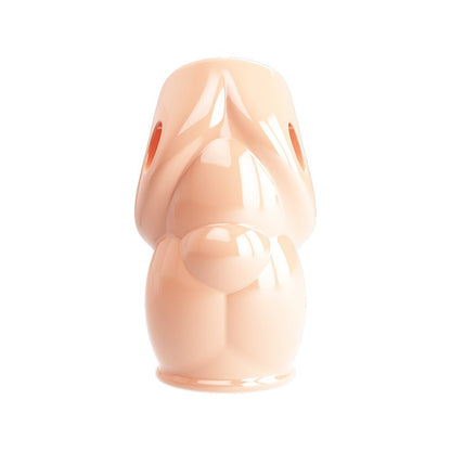 Flesh pink 'oscar' penis sleeve by pretty love, textured for enhanced pleasure, realistic design.