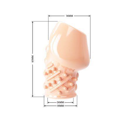 Flesh pink penis sleeve by Pretty Love, a textured, reusable pleasure enhancer.