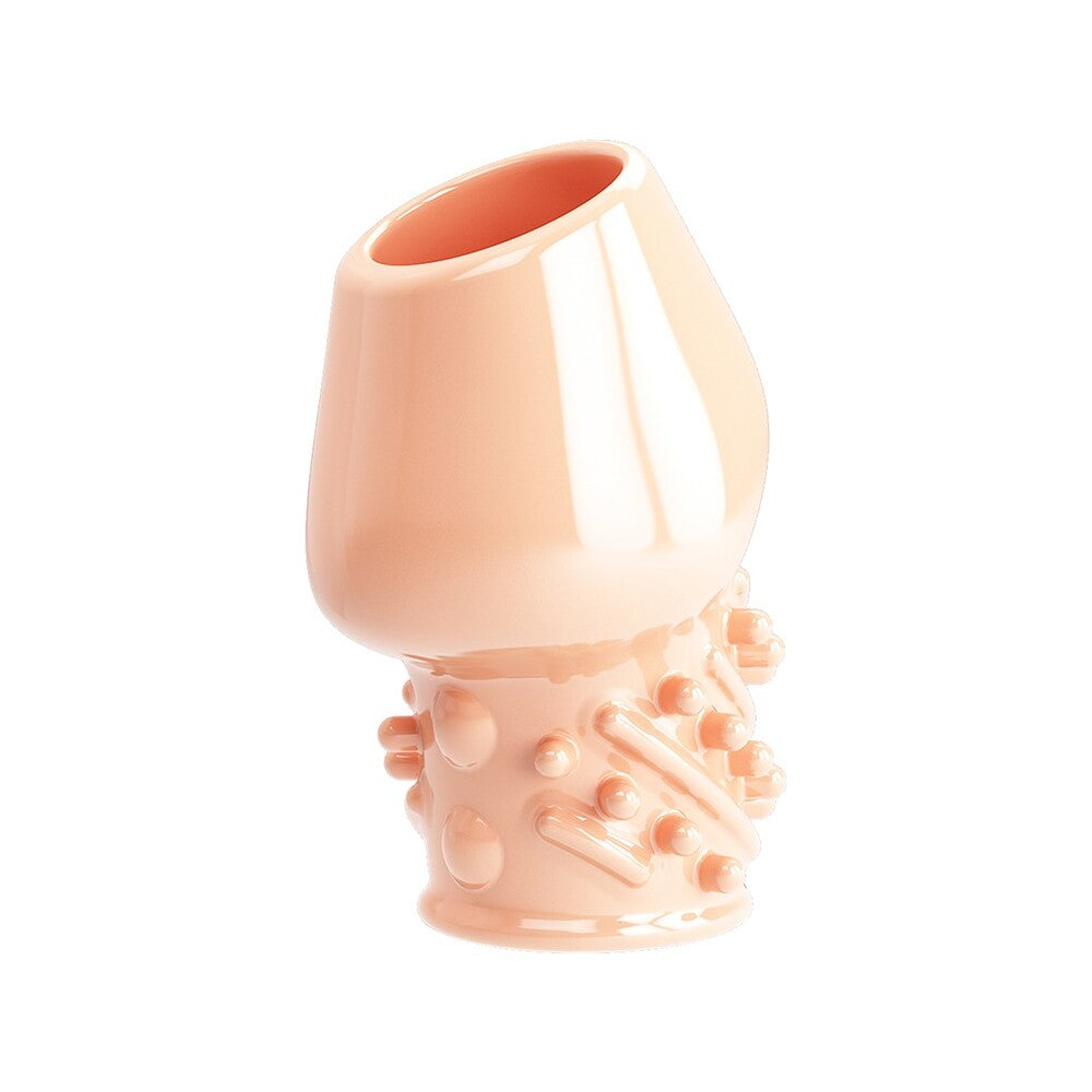 Flesh pink textured penis sleeve from Pretty Love, designed to enhance pleasure.