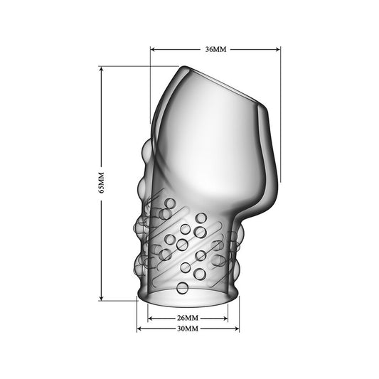 Clear Pretty Love penis sleeve, a transparent enhancer for improved sexual experiences.