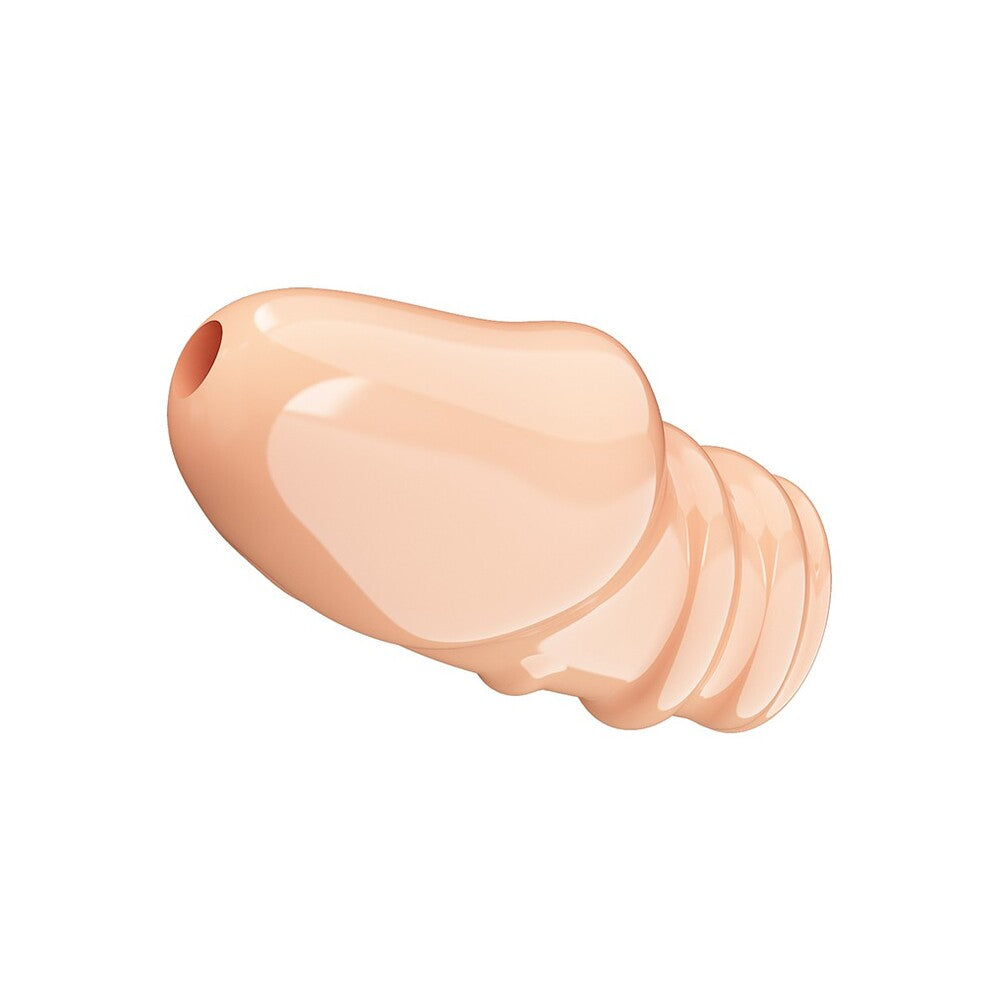 Flesh pink penis sleeve from Pretty Love, a textured enhancer for extra sensation.