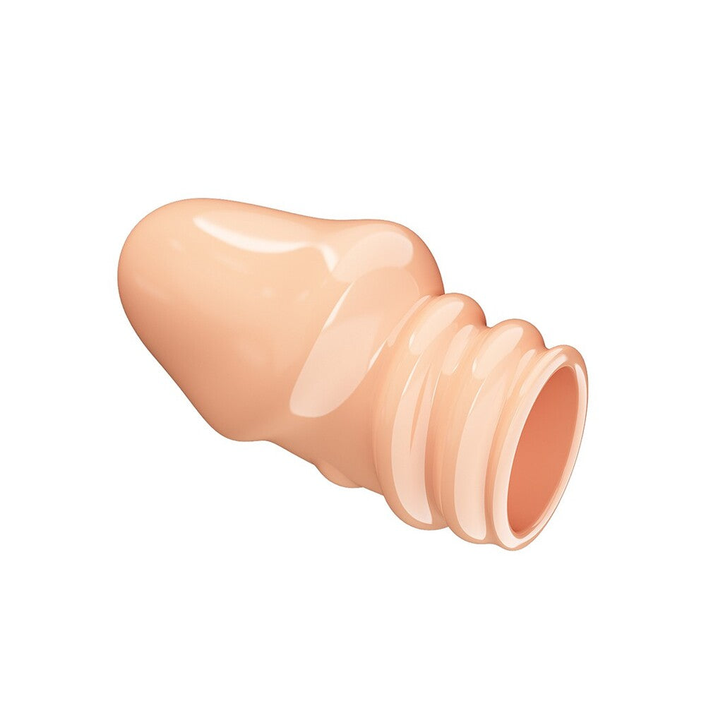 Flesh pink penis sleeve by Pretty Love. Ribbed for your pleasure and enhanced sensations.