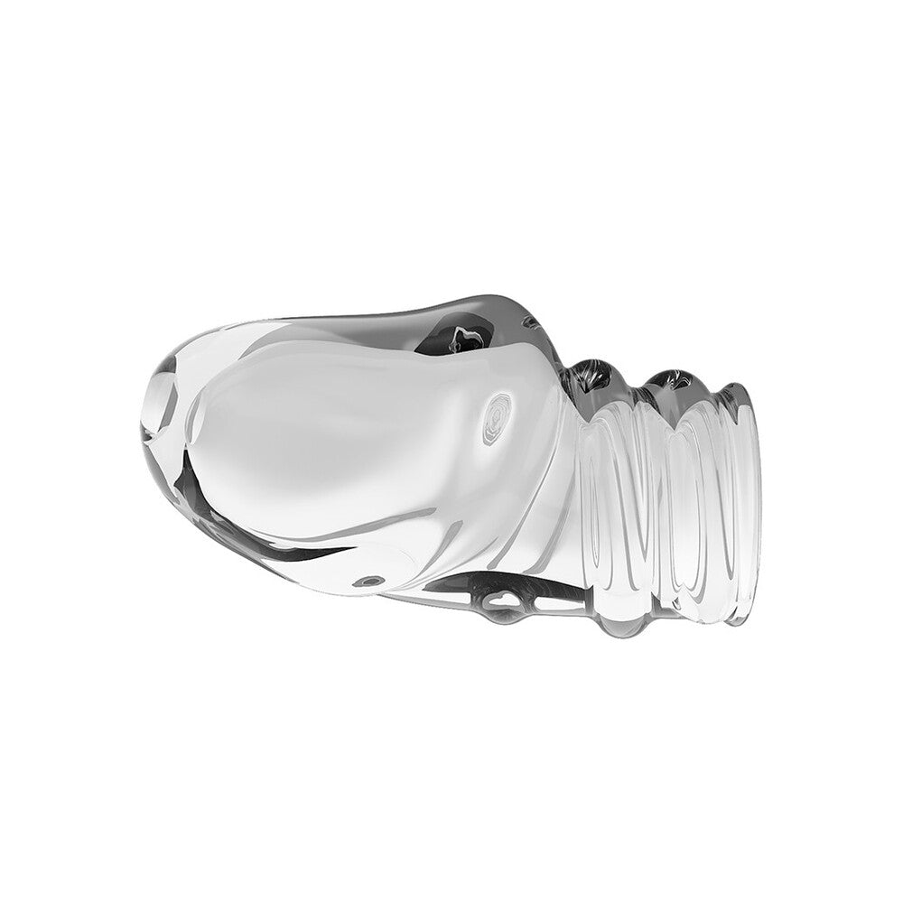 pretty love jeremy penis sleeve in clear, offering enhanced pleasure and a snug fit.