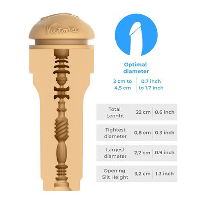 Kiiroo Victoria June Feelstar stroker for lads, skin-tone silicone with ribbed texture for solo fun.
