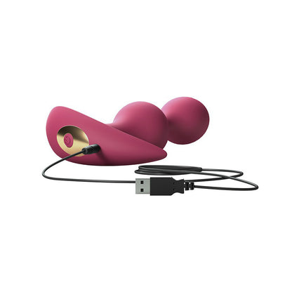 Twin vibrating butt plug with dual textured ends, made from smooth, body-safe silicone.