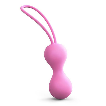 A set of three smooth, weighted joia kegel balls in shades of purple for pelvic floor exercise.