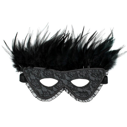 rimba satin look feather mask, a shimmering and elegant accessory for a masquerade ball.