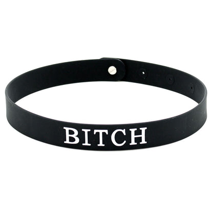 Black silicone collar, a cheeky statement piece from Rimba, perfect for playful evenings.