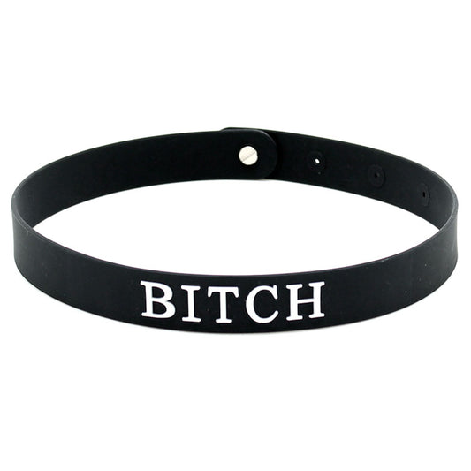 Black silicone collar, a cheeky statement piece from Rimba, perfect for playful evenings.