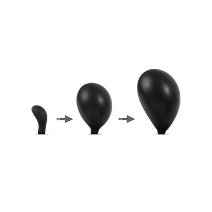 rimba latex inflatable anal plug, showing its smooth finish and adaptable size