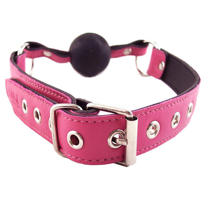 rouge garments pink ball gag, a cheeky and playful accessory for intimate fun.