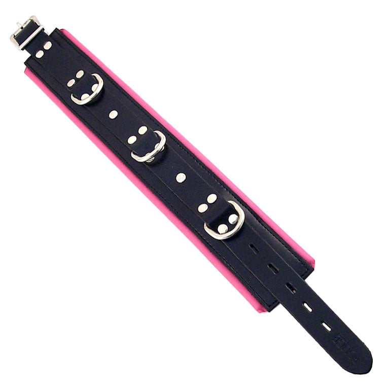 Rouge Garments black and pink padded collar, perfect for stylish pups on their walkies.