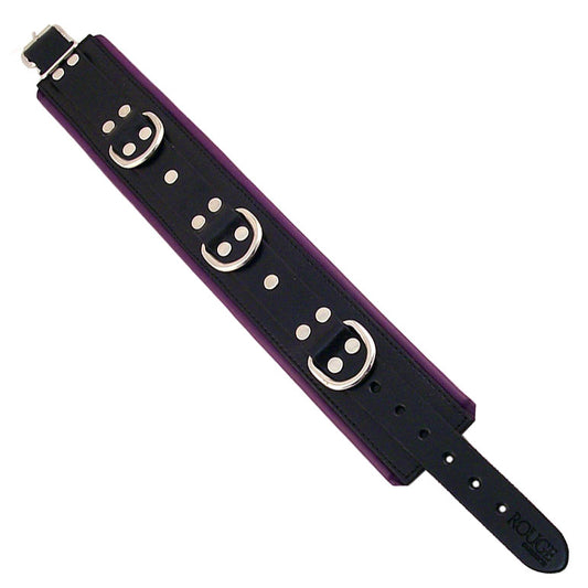 Rouge Garments black and purple padded collar, a stylish accessory for adding a bit of edge.