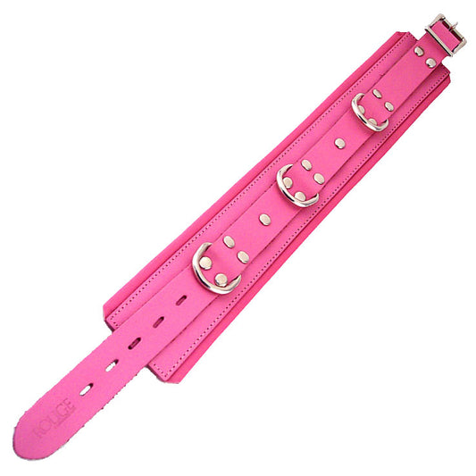 Rouge Garments pink padded dog collar, offering comfort and style for your pampered pooch.