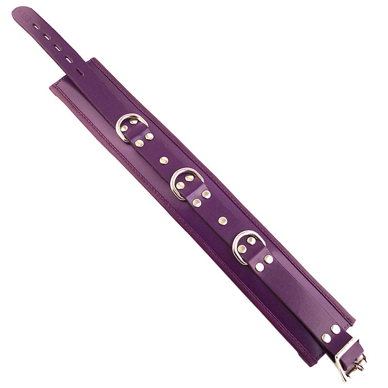Rouge Garments purple padded collar, a stylish and comfortable accessory for your pet.