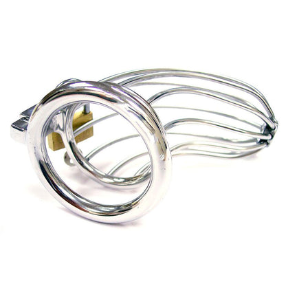 Rouge stainless steel chastity cage with padlock, a device for male chastity.