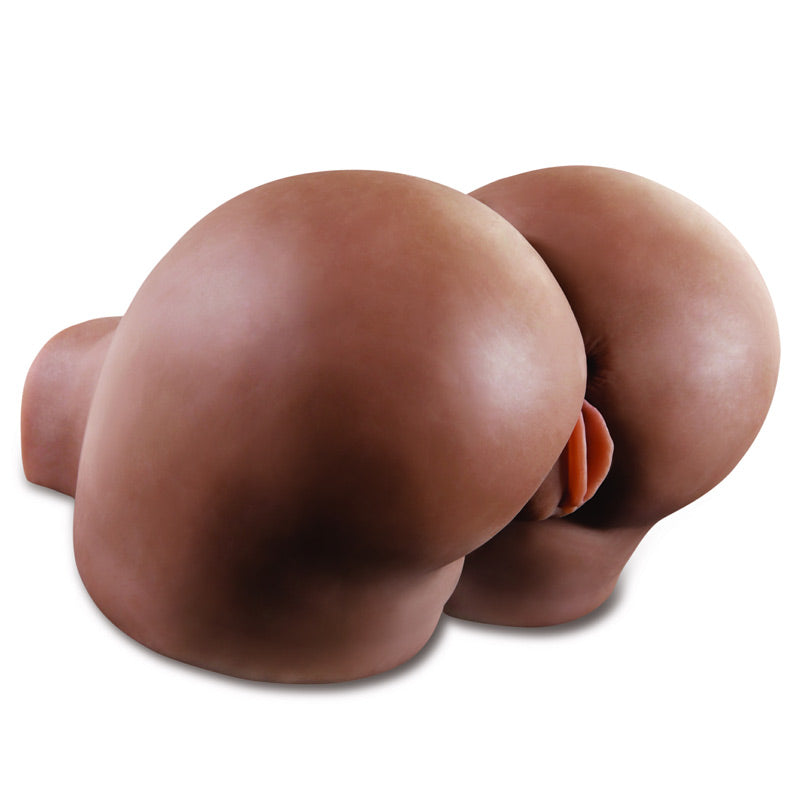 pipe dream's realistic mega masturbator with a dark finish, designed for intense pleasure.