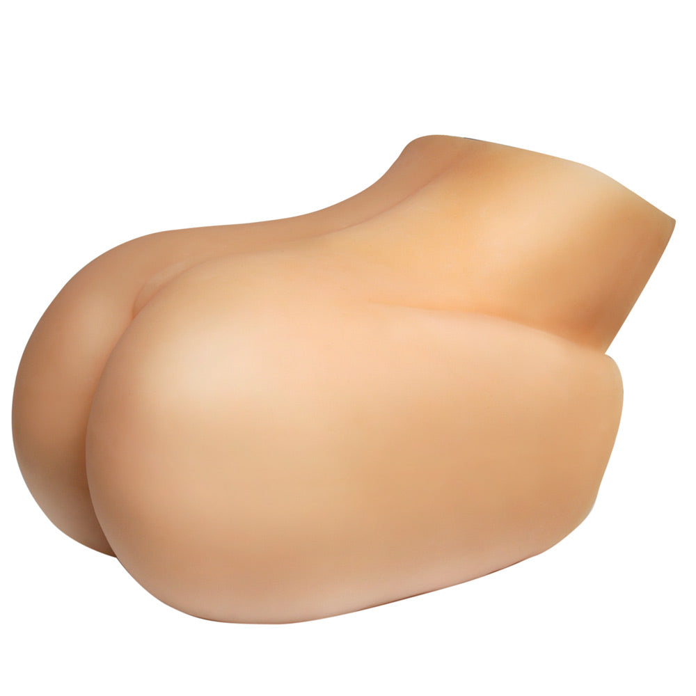 Realistic, mega-sized PipeDream 'fuck me silly' dual-entry masturbator, flesh-toned and ready for action.