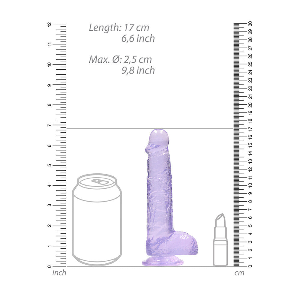 A realistic 6 inch crystal clear purple dildo from Shots Toys, for pleasure.