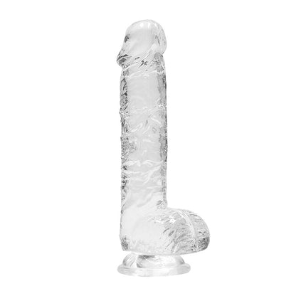 Shots Toys realistic dildo, 6 inch, crystal clear transparent finish, for intimate use