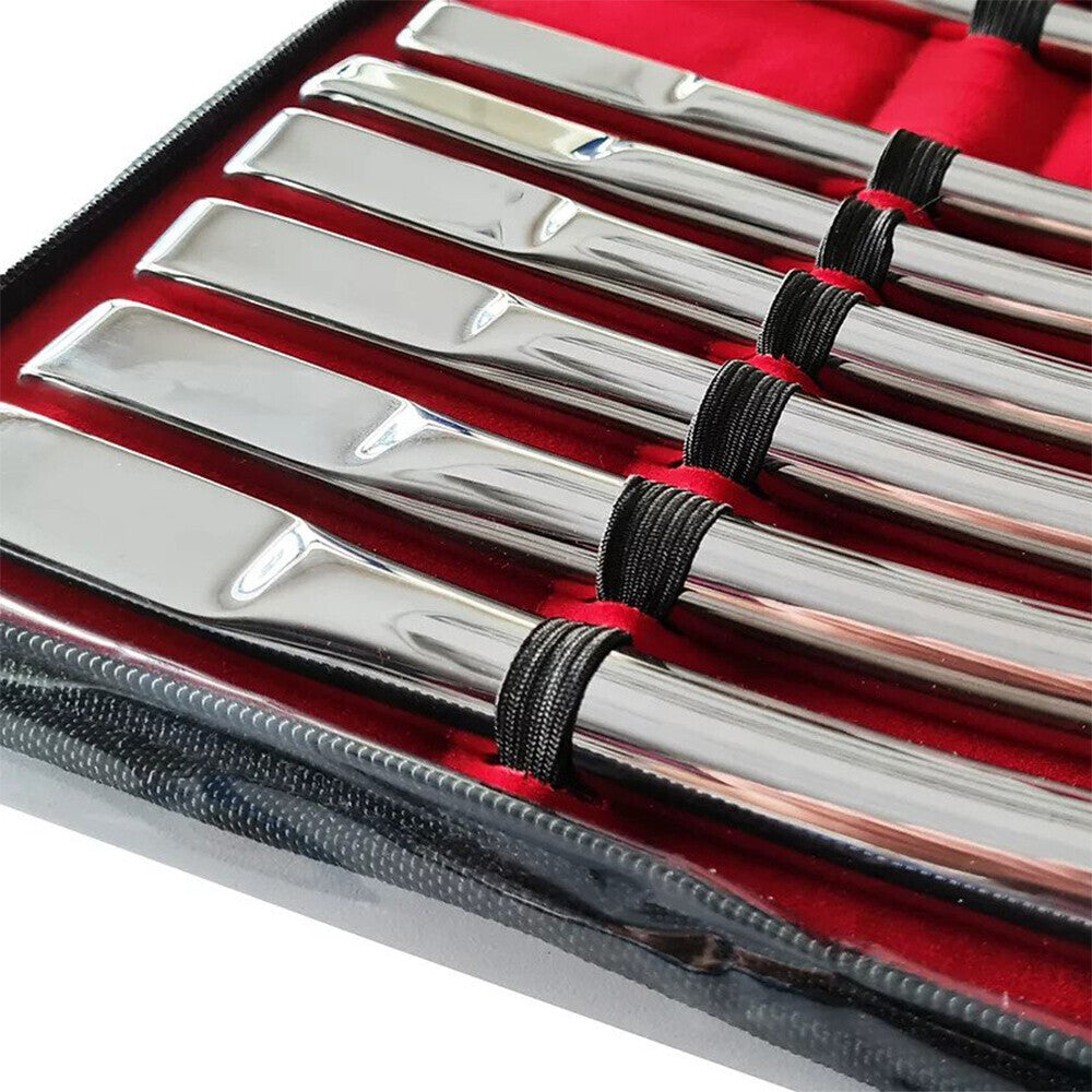 rouge garments hegar dilator set with fourteen stainless steel medical instruments for uterine dilation