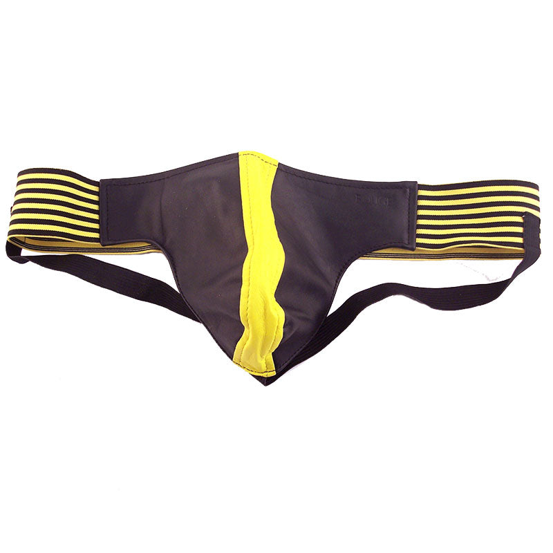 rouge garments jock in black and yellow, a sporty undergarment for men