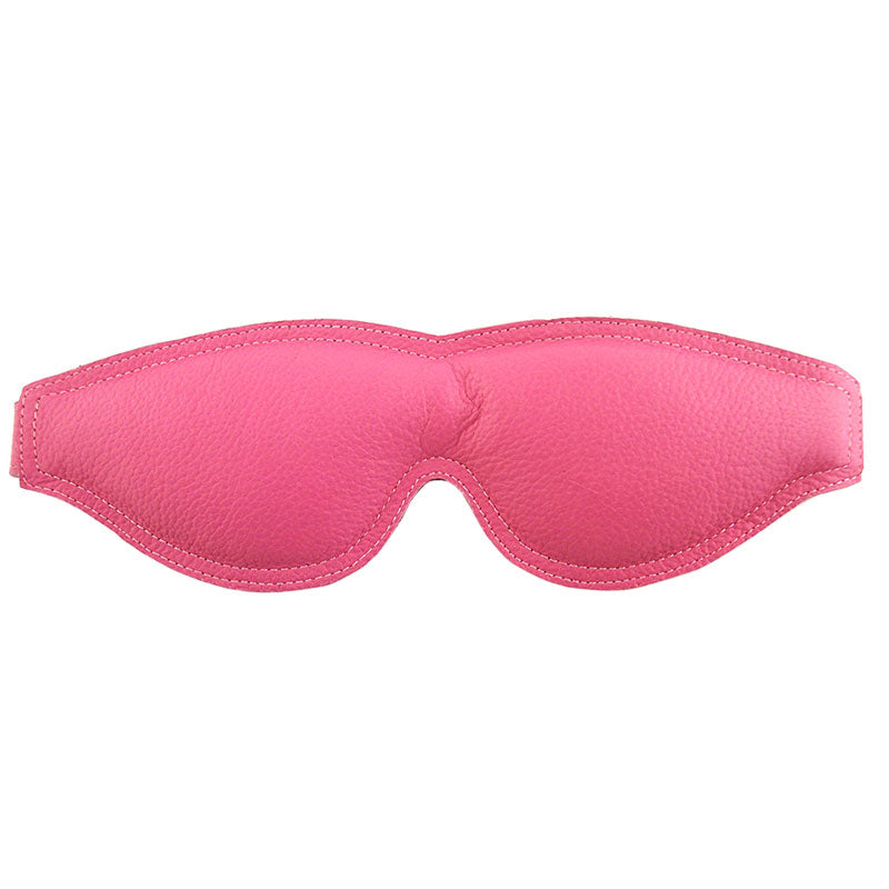 A large pink padded blindfold from rouge garments, perfect for sleep or sensory deprivation.