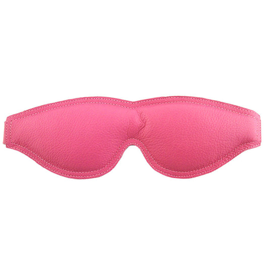 A large pink padded blindfold from rouge garments, perfect for sleep or sensory deprivation.