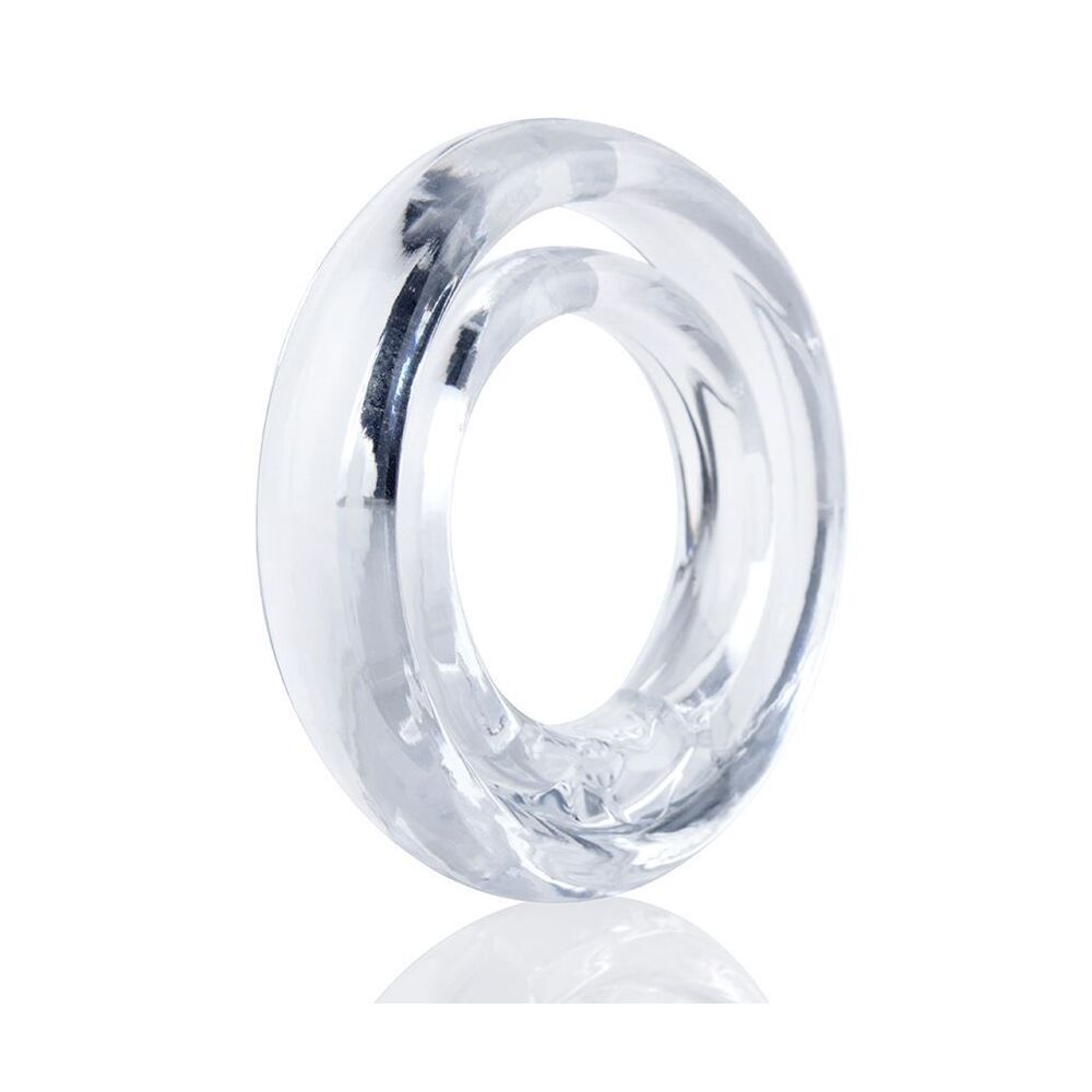 Two-tone, stretchy cock and ball ring by Screaming O, designed for enhanced pleasure.