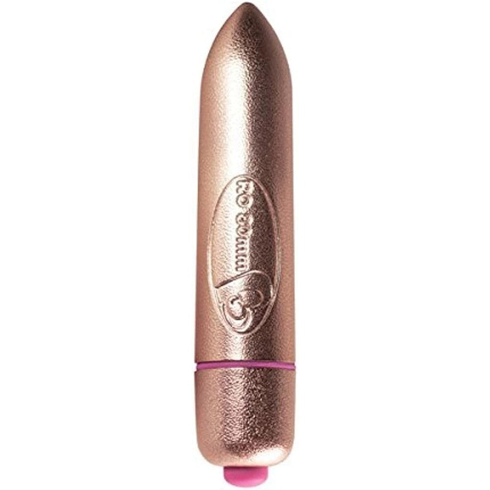 Golden bullet vibrator from Rocks Off, perfect for exciting and discreet pleasure sessions.