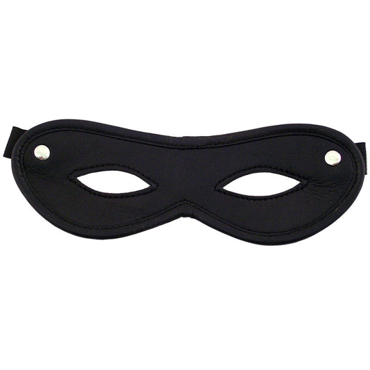 Black open eye mask from rouge garments, ideal for a comfortable night's sleep.