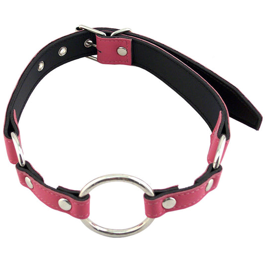 Rouge Garments o ring gag in pink, a kinky accessory for playful restraint.