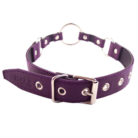 Purple o ring gag from rouge garments, a fun bit for playful restraint.