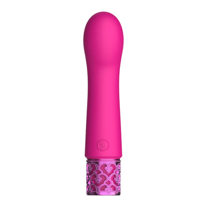 Pink shots toys royal gems bijou mini vibrator, made of smooth silicone, rechargeable.