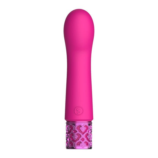 Pink shots toys royal gems bijou mini vibrator, made of smooth silicone, rechargeable.