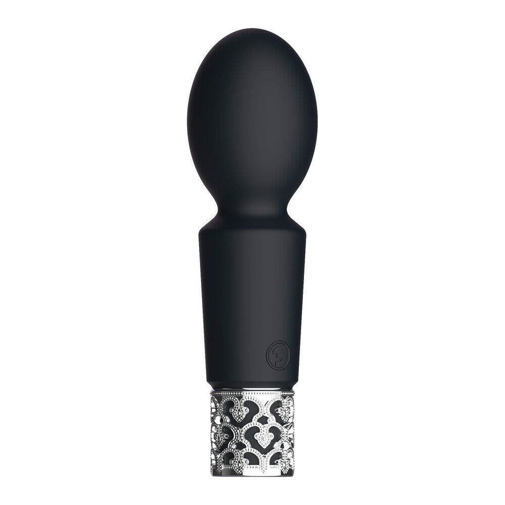 shots toys royal gems black mini vibrator; a sleek, rechargeable pleasure toy.