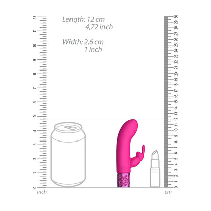 Close-up of the pink rechargeable rabbit vibrator from shots toys with a smooth finish.