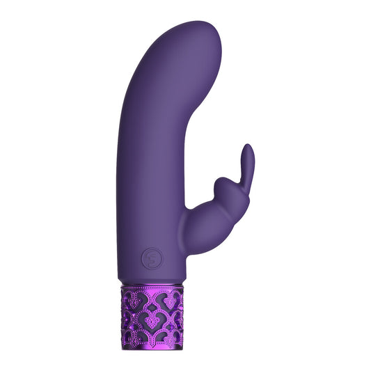 shots toys rechargeable rabbit bullet vibrator in a dazzling regal purple finish.
