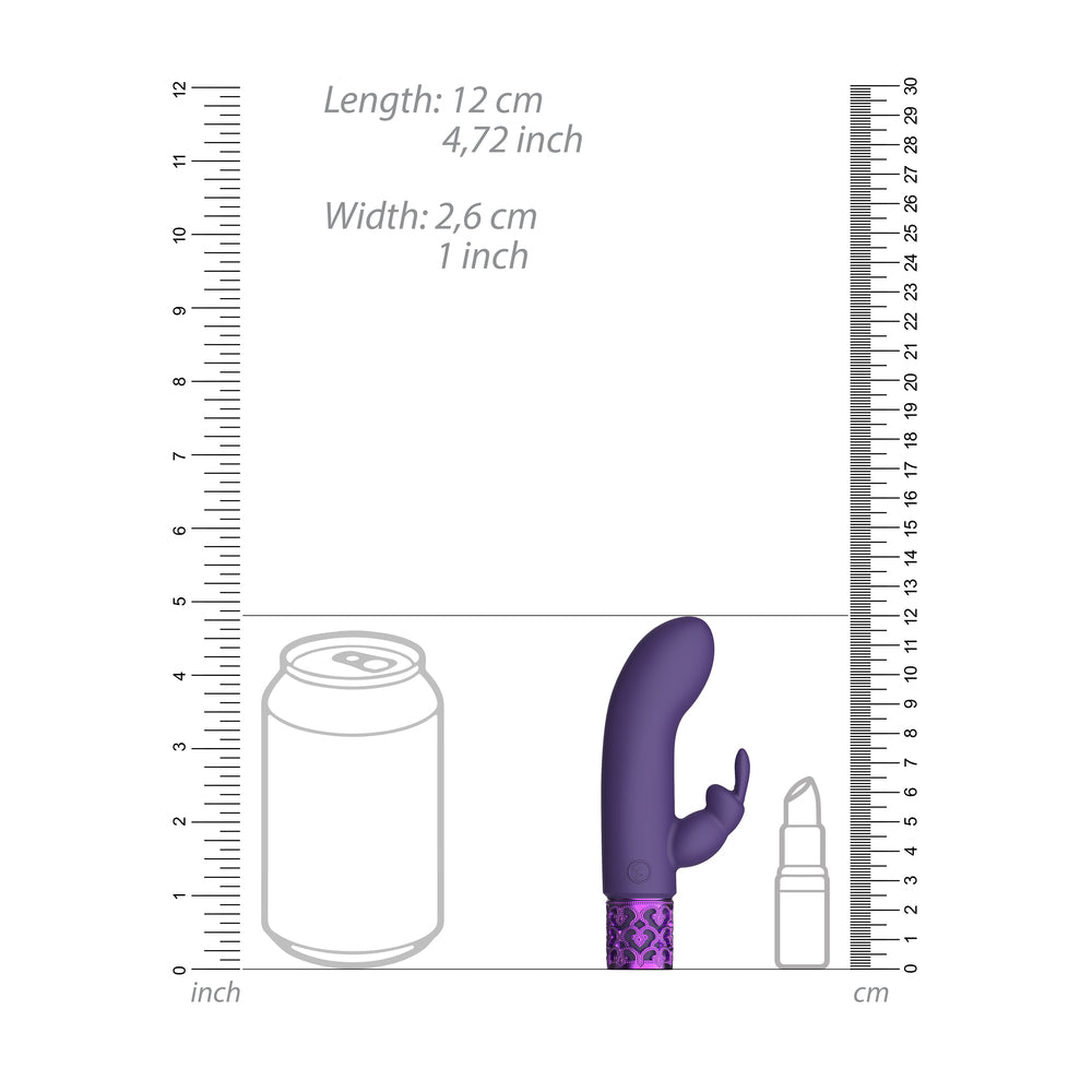 Shots Toys purple rechargeable rabbit vibrator with a smooth, gem-encrusted finish. Bunny vibrators.
