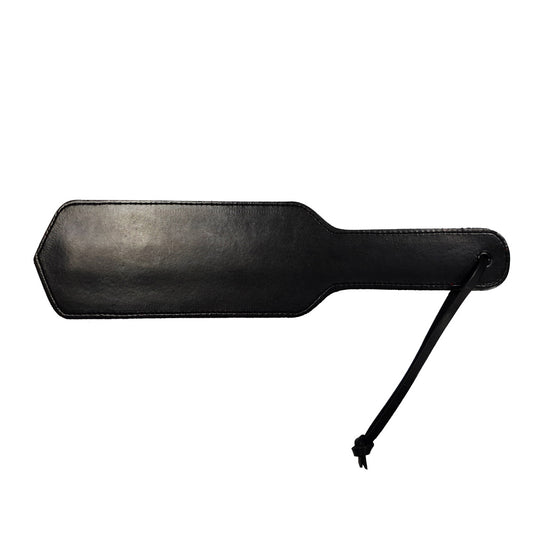 Rouge Garments croc-print leather paddle in black and burgundy, a stylish whip for playful use.