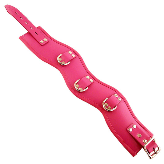 Rouge Garments pink padded posture collar, showing neck support and comfortable design.