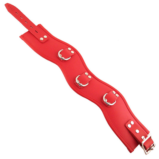 Rouge Garments red padded posture collar, designed to improve posture and neck support.