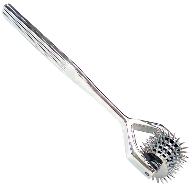 Rouge Garments stainless steel pin wheel with five rotating wheels for medical use.